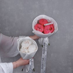 piony miks koral sharm belye piony 3 sht 589